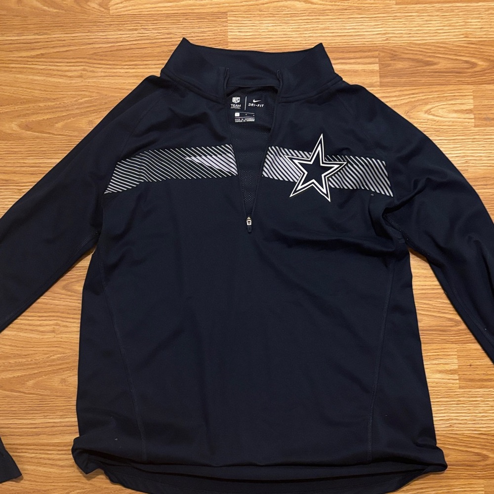 Navy Blue Dallas Cowboys Quarter-Zip Pullover with Star Logo